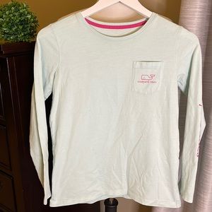 Vineyard Vines girls large long sleeve T-Shirt blue/pink